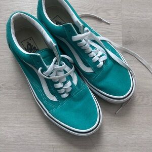 Vans Teal and White Women's Sneakers